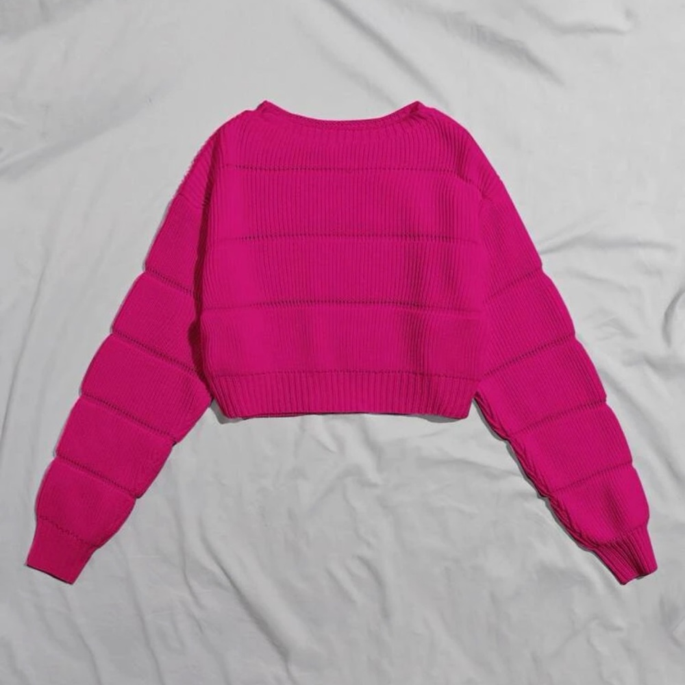 Hot pink crop sweater